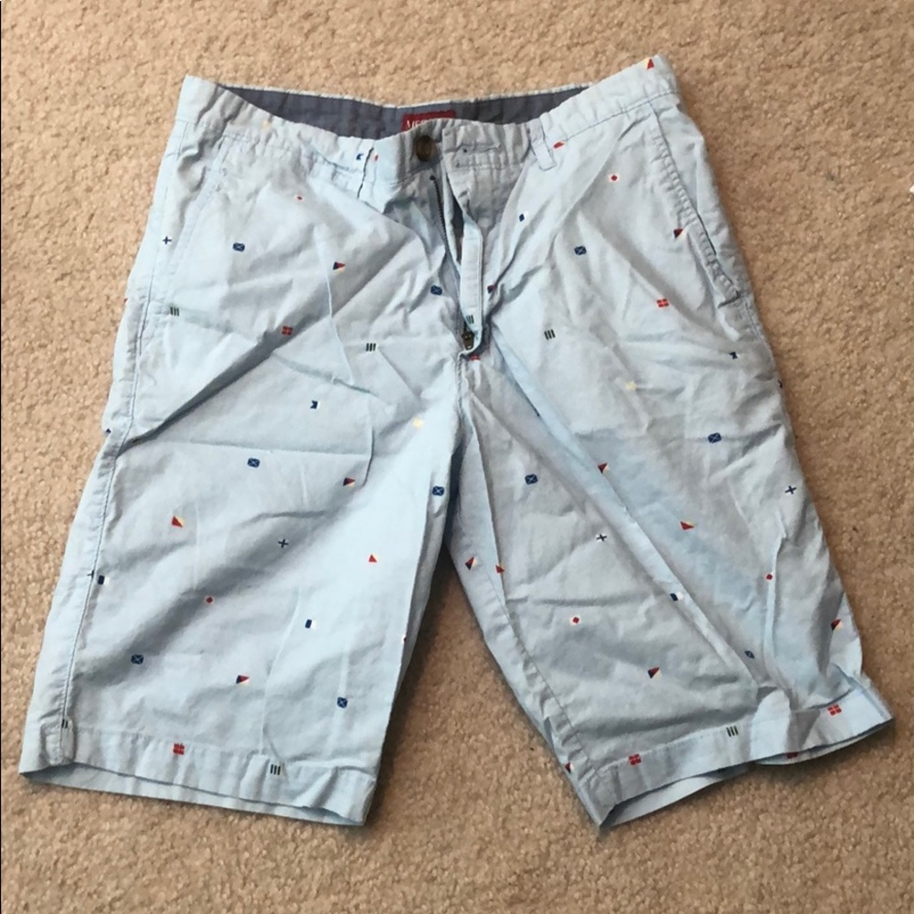 Merona Nautical Flag Shorts (10" inseam, 30 w)